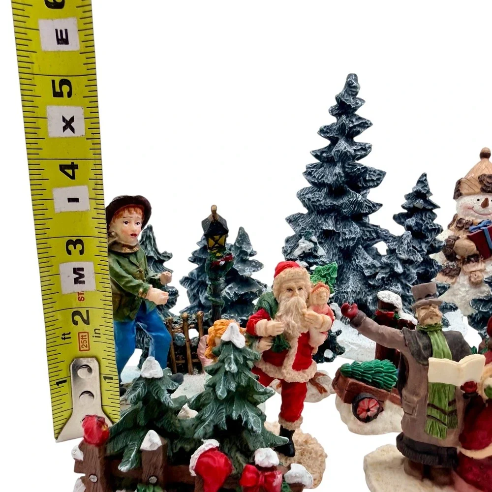 Unbranded Christmas Village‎ Figurine Set 12-Piece Winter Scene Trees Excellent